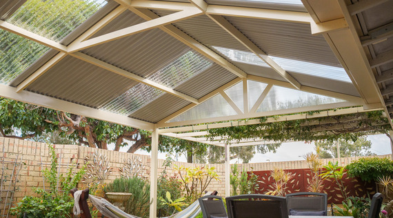 Corrugated roof gable patio perth design example